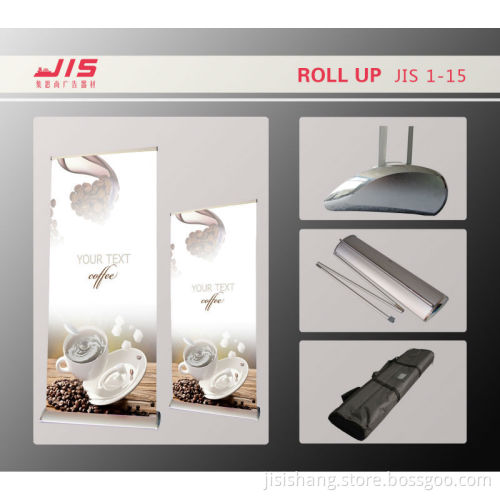 Silver cap Broad Base Roll Up Banner StandJIS1-15